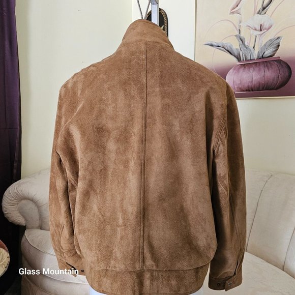 SOLD - Emporio Collection Vintage Men's XL Lined Suede Jacket with Zip Closure - Picture 3 of 14